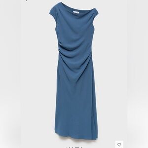 Mango Elegant Blue Midi Dress